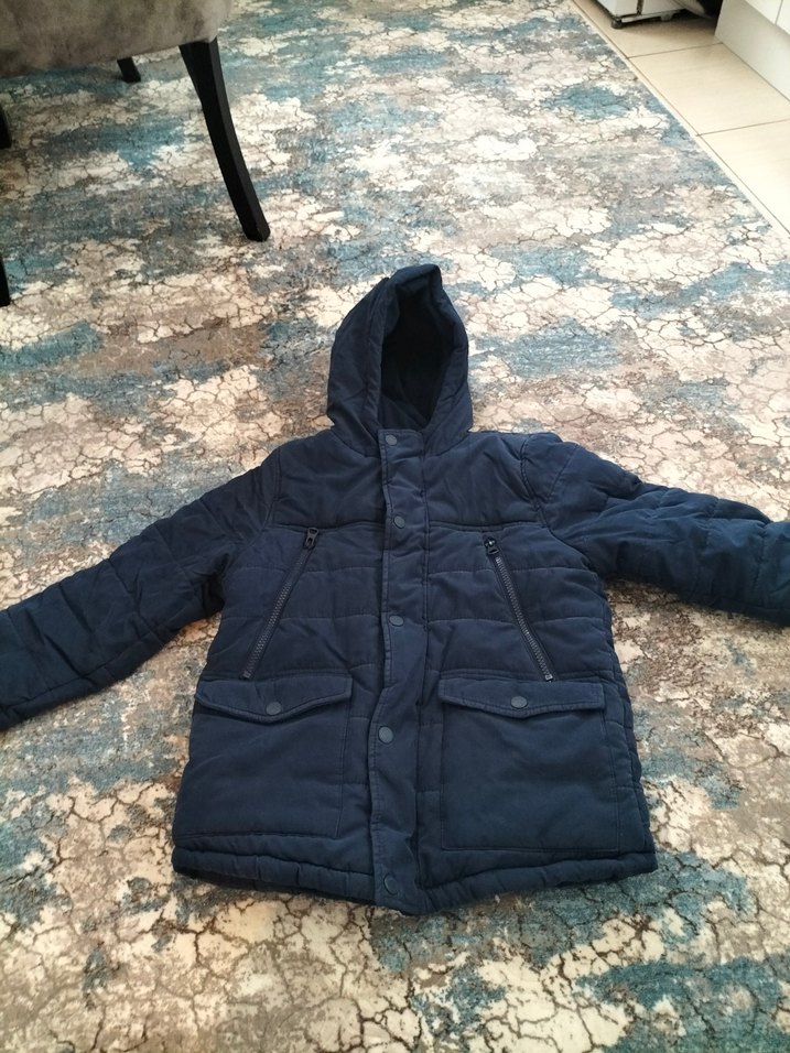 Erkek Çocuk Lacivert Kapüşonlu Kışlık Mont - Görsel 2