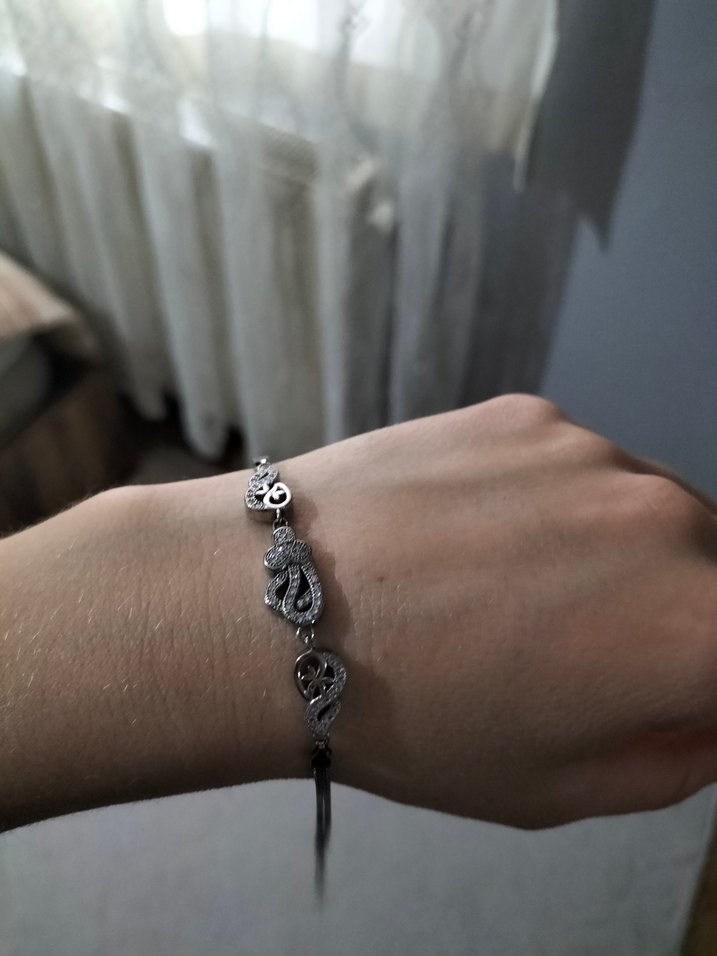 925 ayar gümüş taşlı bileklik - Görsel 2