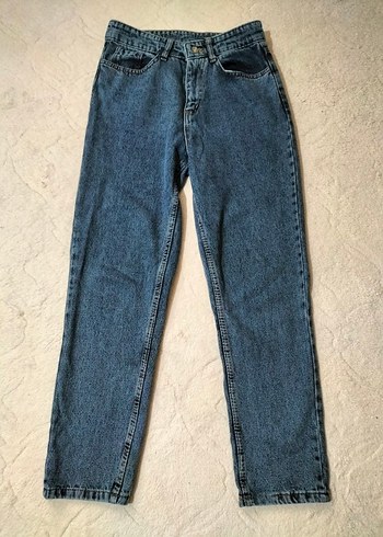 Kadın Mavi Rahat Kesim Midi Kot Pantolon - Görsel 2