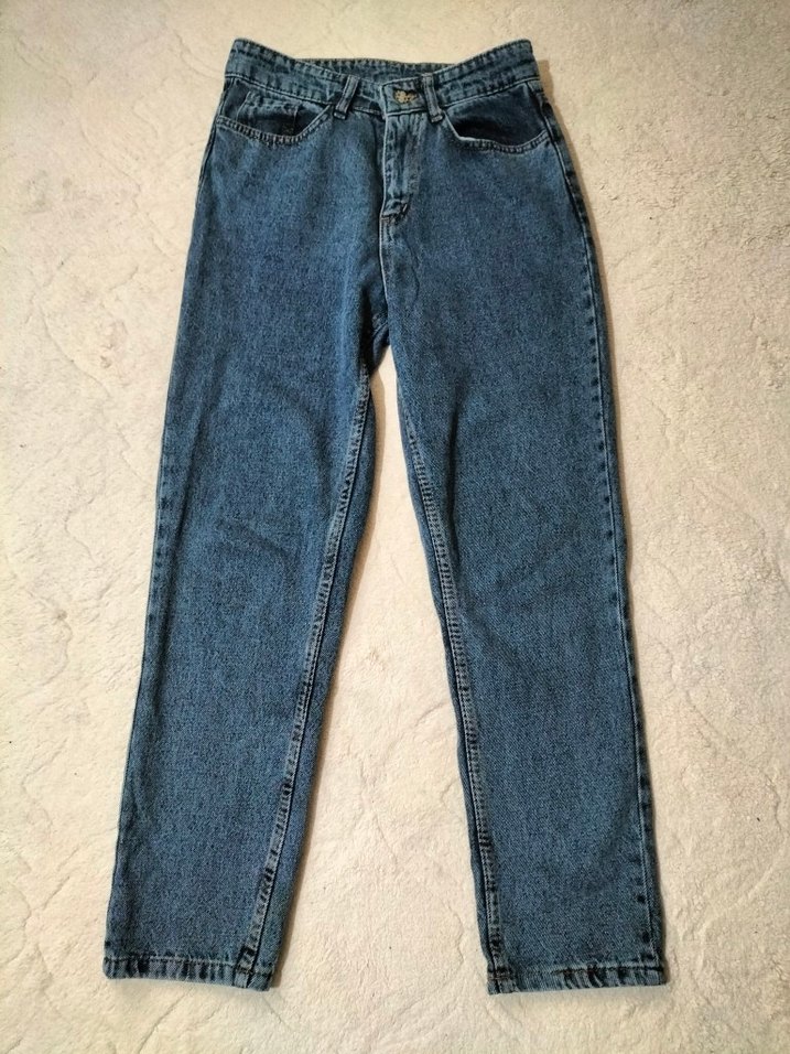 Kadın Mavi Rahat Kesim Midi Kot Pantolon - Görsel 2