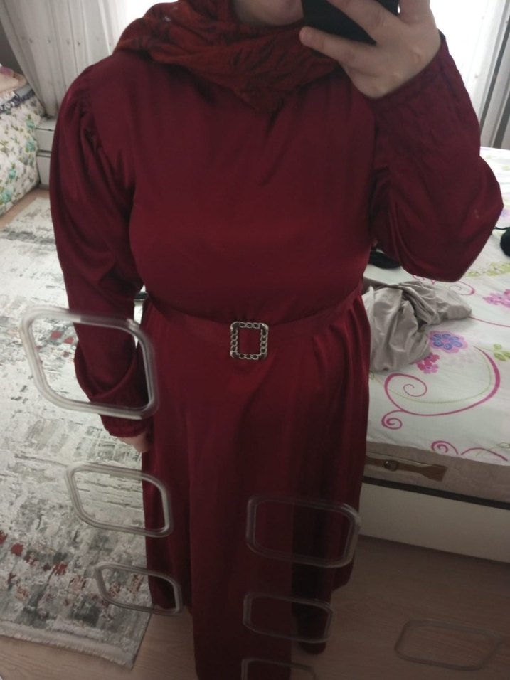 #bordo #elbise #tesettür - Görsel 2