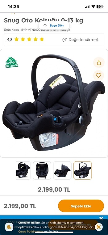 0 - 13 kg Beden gri Renk Puset ve oto koltuğu 0-13kg Ana kucağı, taşıma koltuğu ve oto ko