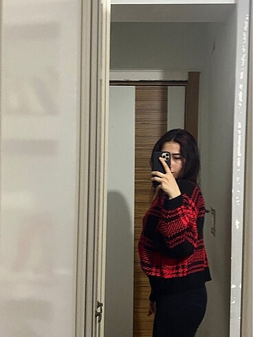 s Beden bordo Renk Zara ekoseli kazak