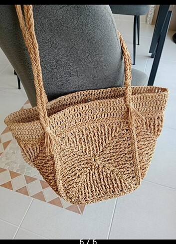 Zara Kağıt ip hasır çanta