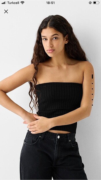 Bershka Bershka örme bandeau top