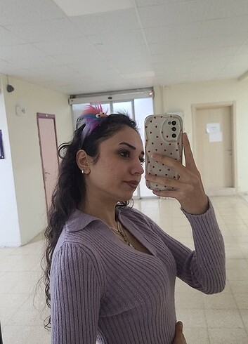 Addax lila polo yaka triko kazak