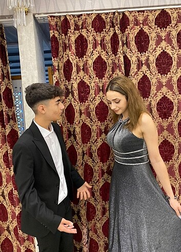 m Beden gri Renk Abiye şık