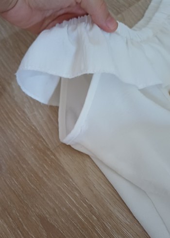 4 Yaş Beden Düğmeli Beyaz çocuk Bluz