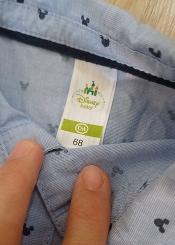 3-6 Ay Beden mavi Renk Erkek Çocuk Uzun Kollu Düğmeli Gömlek