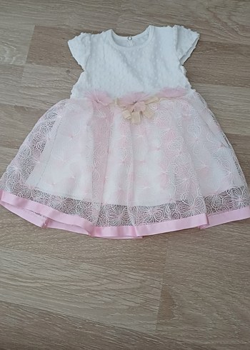 Kız Çocuk Pembe Dantel Detaylı Elbise
