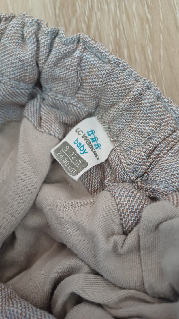 Erkek Çocuk Gri Keten Bol Kesim Pantolon - Görsel 3