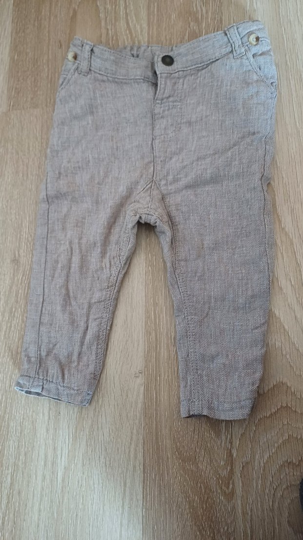 Erkek Çocuk Gri Keten Bol Kesim Pantolon - Görsel 4