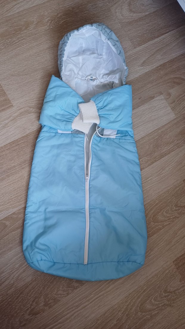 Mavi Fermuarlı Bebek Kış Tulumu - Görsel 2