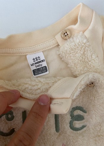 LC Waikiki Peluş Detaylı Uzun Kollu Bebek Kız Takımı