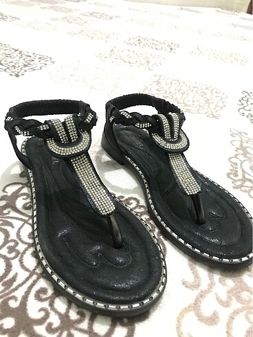 Diğer Siyah parlak sandalet