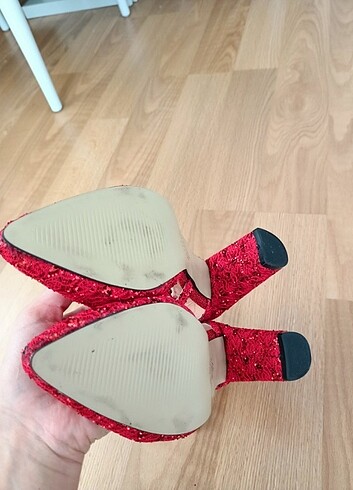 Kırmızı Topuklu Ayakkabı Abiye Ayakkabı - Görsel 5