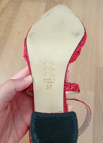 Kırmızı Topuklu Ayakkabı Abiye Ayakkabı - Görsel 6