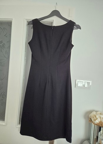 AdL Siyah Midş Kolsuz Drapeli Elbise - Görsel 2