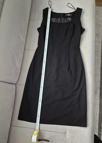 AdL Siyah Midş Kolsuz Drapeli Elbise - Görsel 5