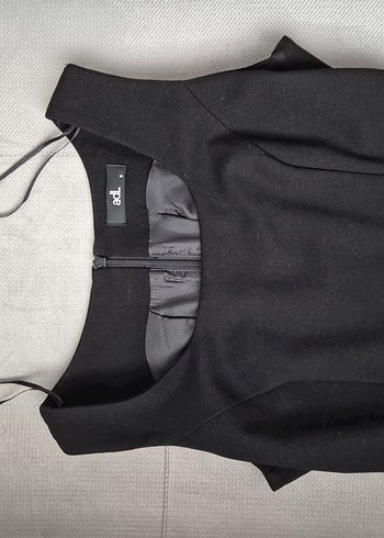 AdL Siyah Midş Kolsuz Drapeli Elbise - Görsel 3