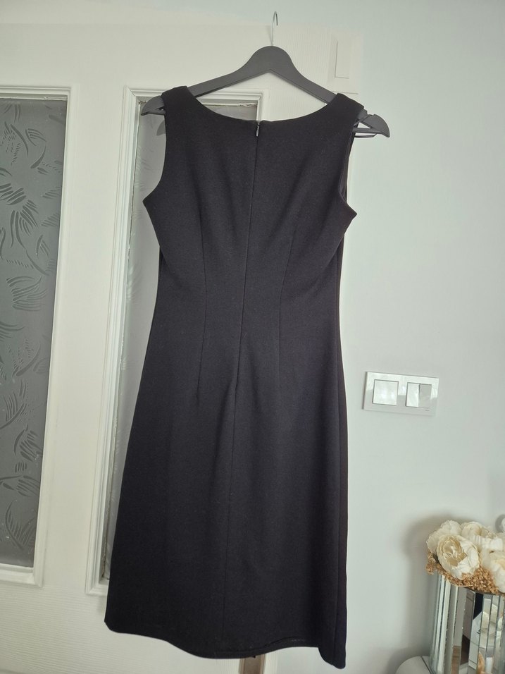 AdL Siyah Midş Kolsuz Drapeli Elbise - Görsel 2