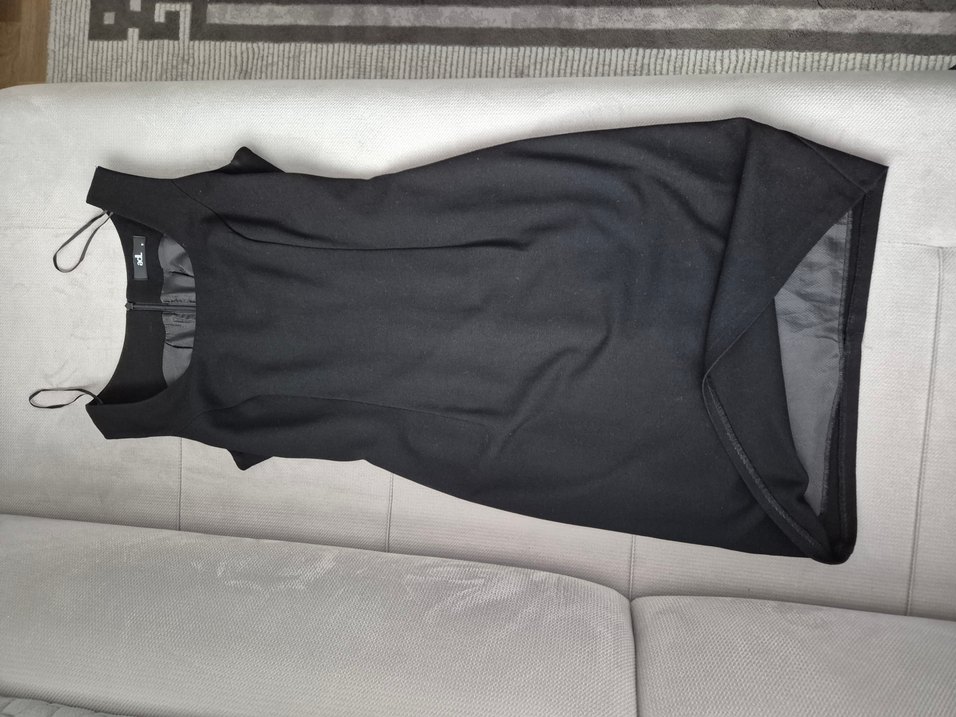 AdL Siyah Midş Kolsuz Drapeli Elbise - Görsel 4