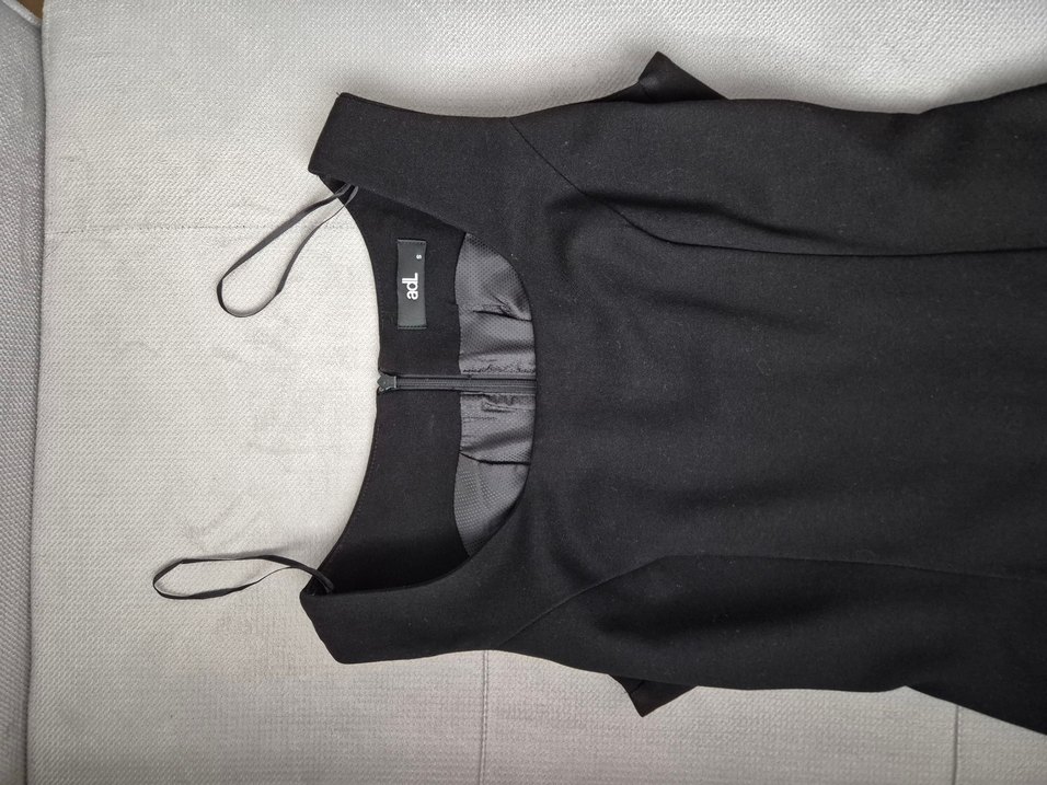 AdL Siyah Midş Kolsuz Drapeli Elbise - Görsel 3