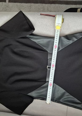 AdL Kemer Detaylı Siyah Midi Elbise - Görsel 7