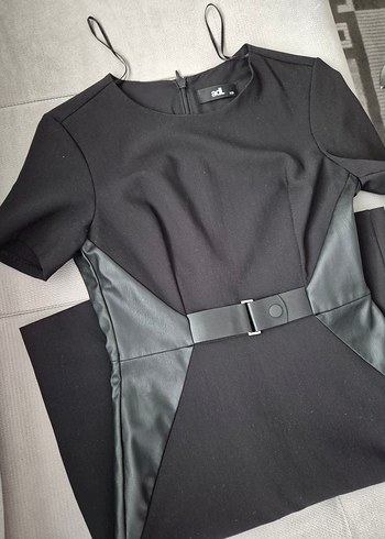 AdL Kemer Detaylı Siyah Midi Elbise - Görsel 8