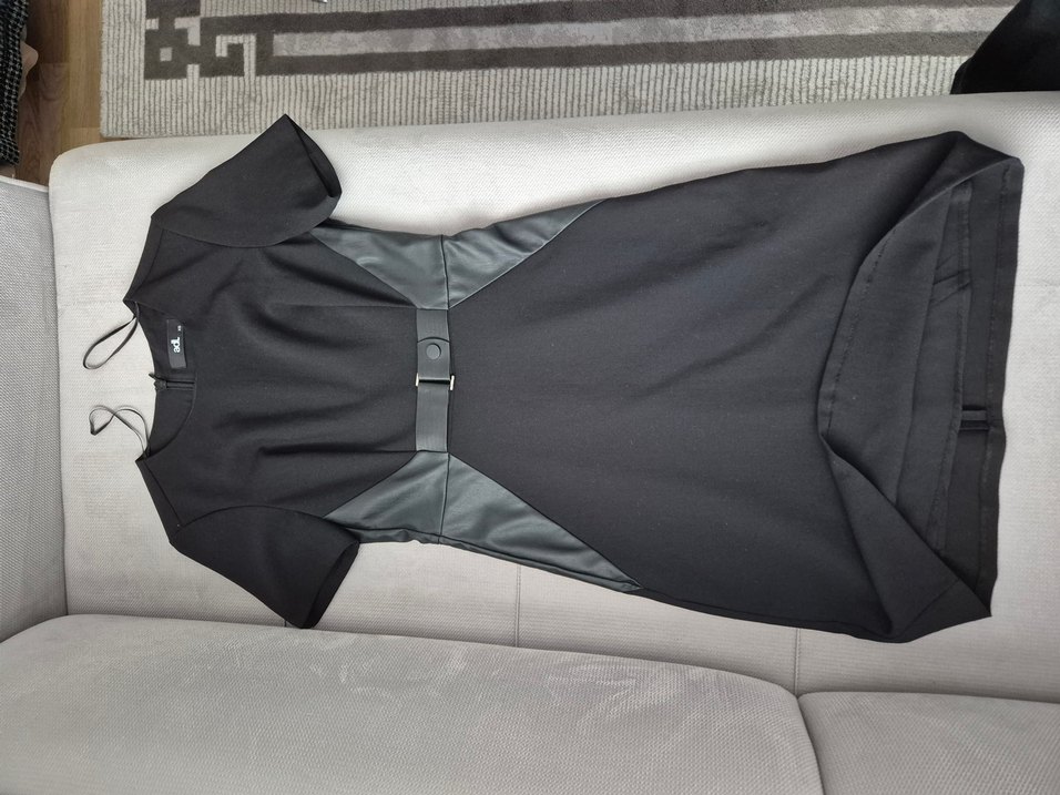 AdL Kemer Detaylı Siyah Midi Elbise - Görsel 4