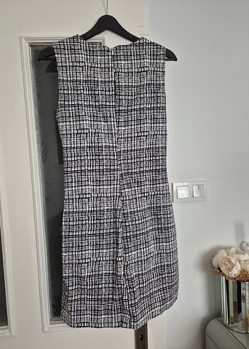 Koton Gri Kareli Midi Elbise - Görsel 2