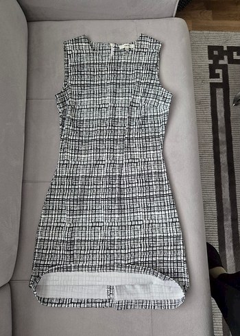 Koton Gri Kareli Midi Elbise - Görsel 4