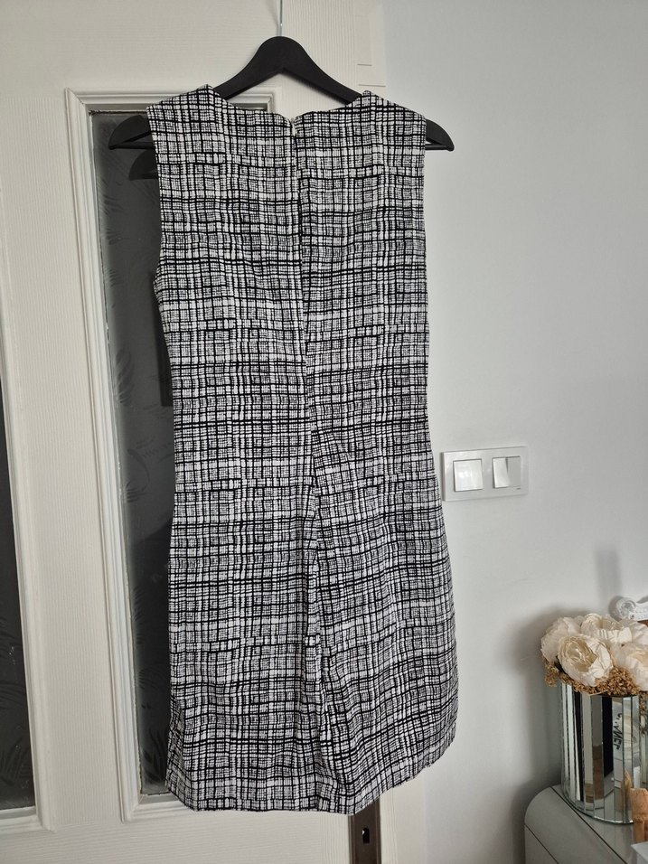 Koton Gri Kareli Midi Elbise - Görsel 2