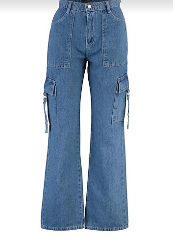  kargo cepli yüksek bel wide leg jeans