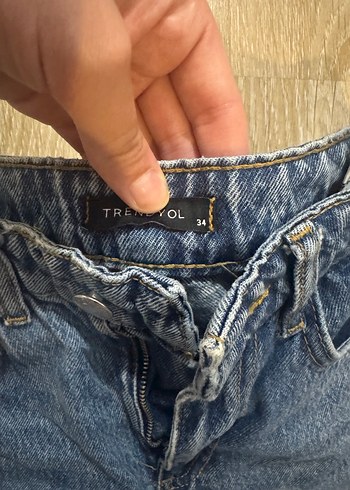 Trendyol & Milla Gri Mavi Kadın Denim Midi Pantolon