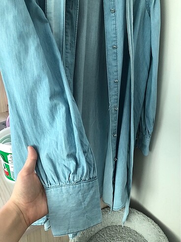 m Beden Kot denim kumaş gömlek