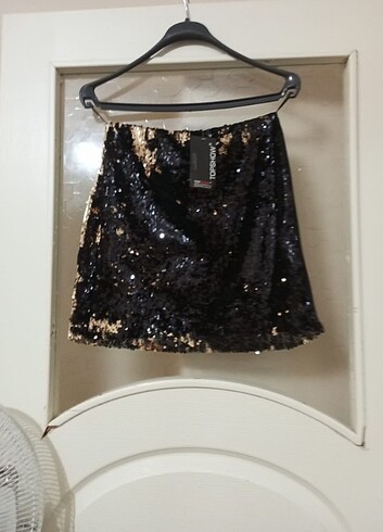 Top shop payetli mini etek 