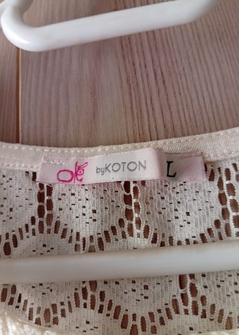 l Beden Dantel Detaylı Beyaz elbise