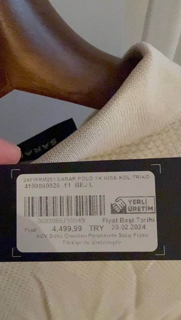 Bej Kısa Kollu Polo Yaka Erkek Tişört - Görsel 3