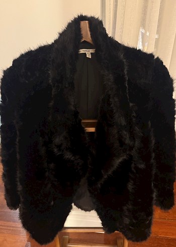 Siyah Kürk Detaylı Kadın Midi Mont - Görsel 3