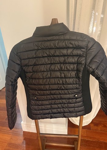 Siyah Fermuarlı Kadın Mont, İnce Kesim, Midi Boy - Görsel 3