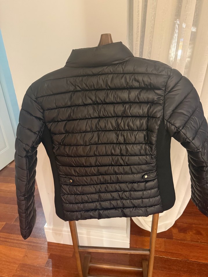 Siyah Fermuarlı Kadın Mont, İnce Kesim, Midi Boy - Görsel 3