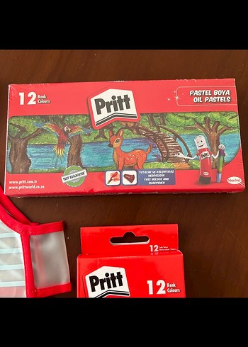 Renkli Arı Desenli Çocuk Önlüğü ve Sulu Boya Pastel Boya Seti - Görsel 3