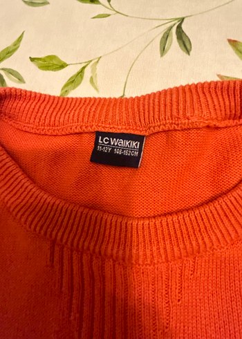 Turuncu Çocuk Pamuklu Uzun Kollu Kazak - Görsel 3