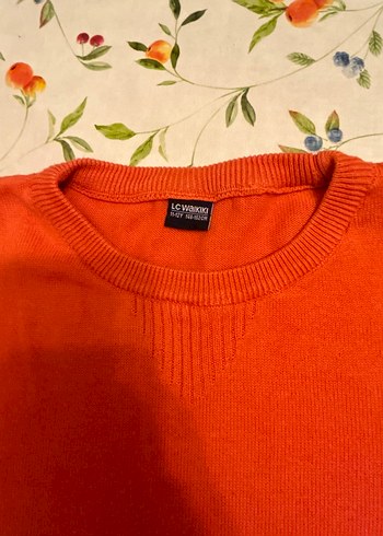 Turuncu Çocuk Pamuklu Uzun Kollu Kazak - Görsel 2