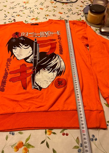 Turuncu Baskılı Anime Erkek Sweatshirt - Görsel 4