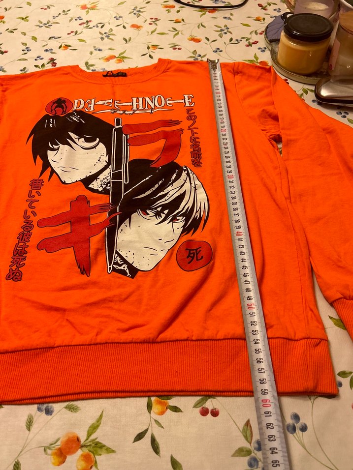 Turuncu Baskılı Anime Erkek Sweatshirt - Görsel 4