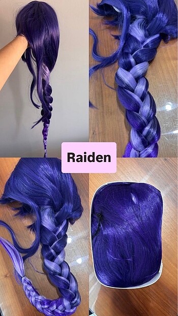 Genshin Impact Raiden Shogun Cosplay Peruk