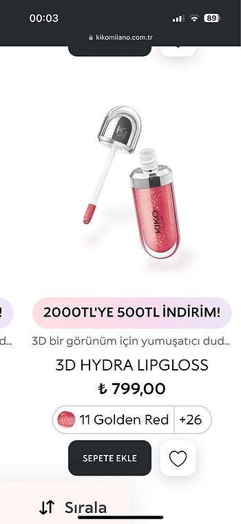 Beden Renk Kiko glos