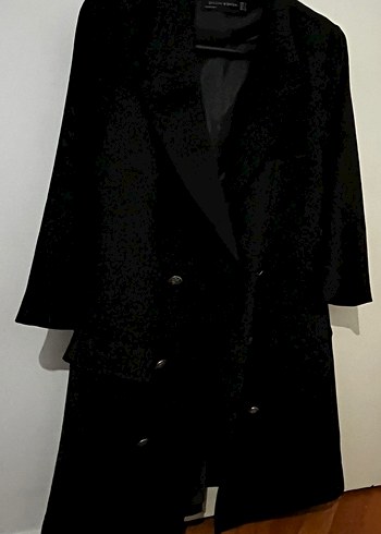 Kadın Siyah Midi ceket Elbise - Görsel 2